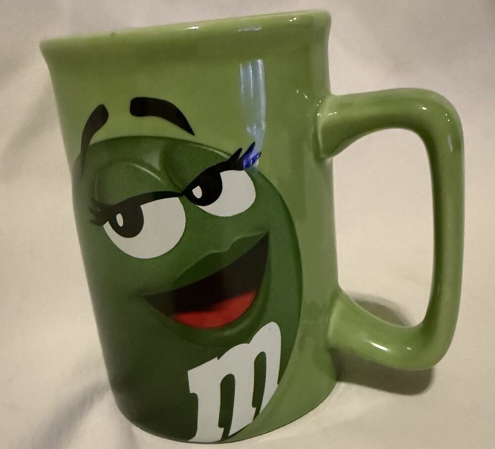M&M's Green Character Advertising Coffee Mug, Candy & Nuts Theme, 2011